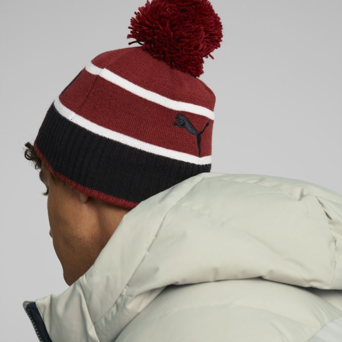 Bonnet à Pompon Rouge Intense Et Noir Puma Canada
