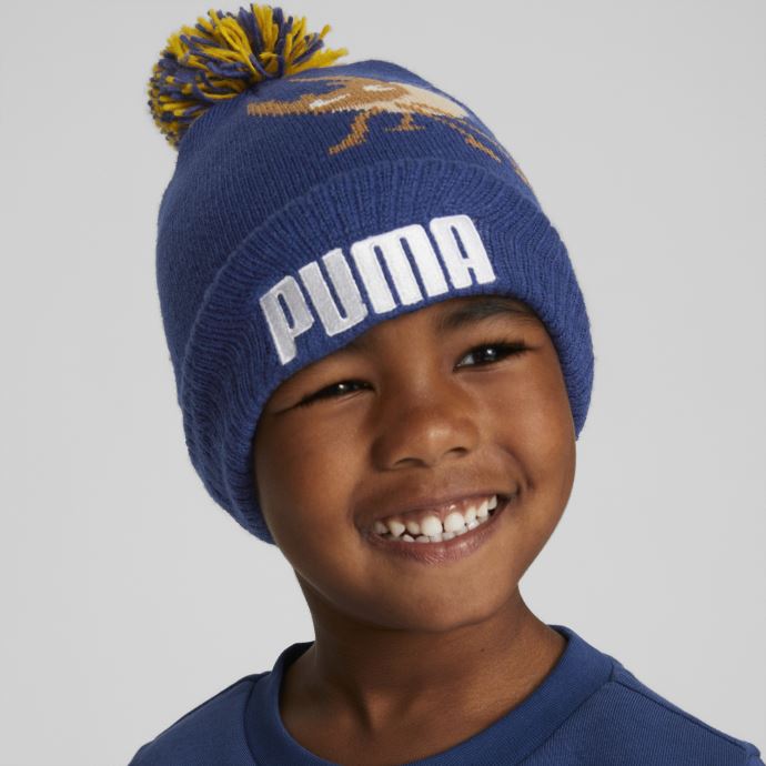 Bonnet à Pompon Puma Canada Small World Bleu Flamboyant Pour Enfant
