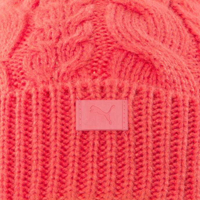 Cable Pom-pom Golf Beanie Femme Puma Canada Carnation Pink-bright White
