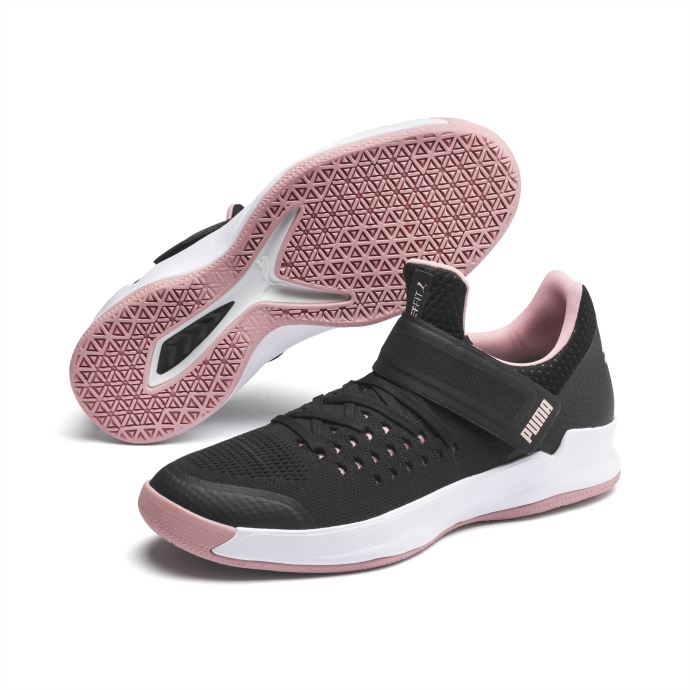 Puma Canada Rise Ct Netfit 1 Chaussures De Netball Noir-bridal Rose-blanc