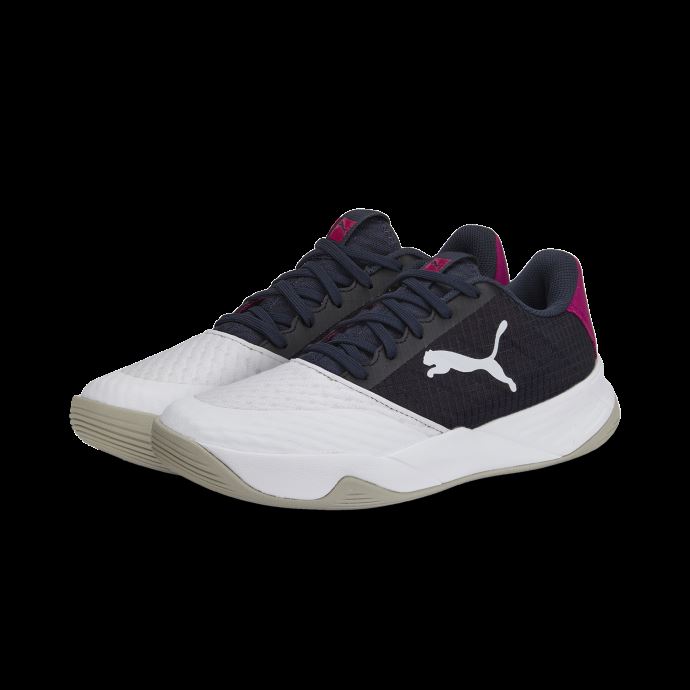 Accelerate Nct Pro Chaussures De Netball Pour Femmes Puma Canada Blanc-parisian Night-fuchsia