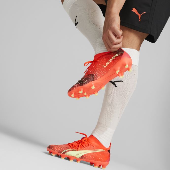 Chaussures De Football Ultra Match Fg-ag Hommes Puma Canada Firey Coral-fizzy Light-black