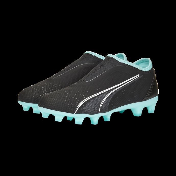 Puma Canada Ultra Match Ll Fg-ag Chaussures De Football Jeunes Noir-blanc-elektro Aqua