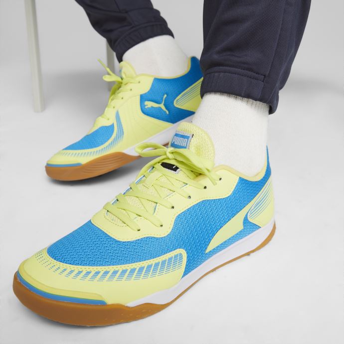 Puma Canada Bleu Azur-fresh Jaune-blanc-gum Pressing Iii Chaussures De Football En Salle
