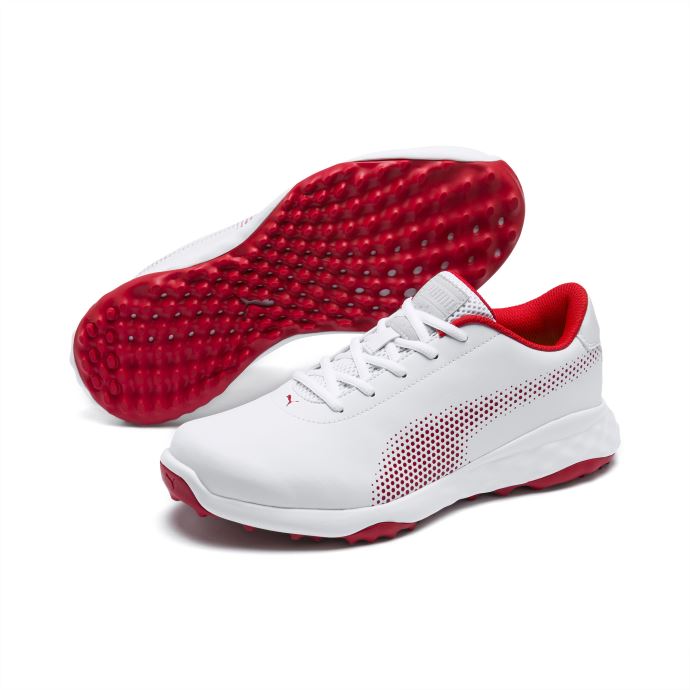 Chaussures De Golf Grip Fusion Tech Pour Hommes Puma Canada Blanc-rouge à Haut Risque
