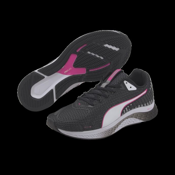 Puma Canada Speed Sutamina 2 Chaussures De Course Pour Femmes Noir-blanc-rose Lumineux
