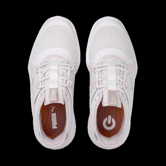 Puma Canada Ignite Fasten8 Chaussures De Golf Femme Blanc-argent-rose
