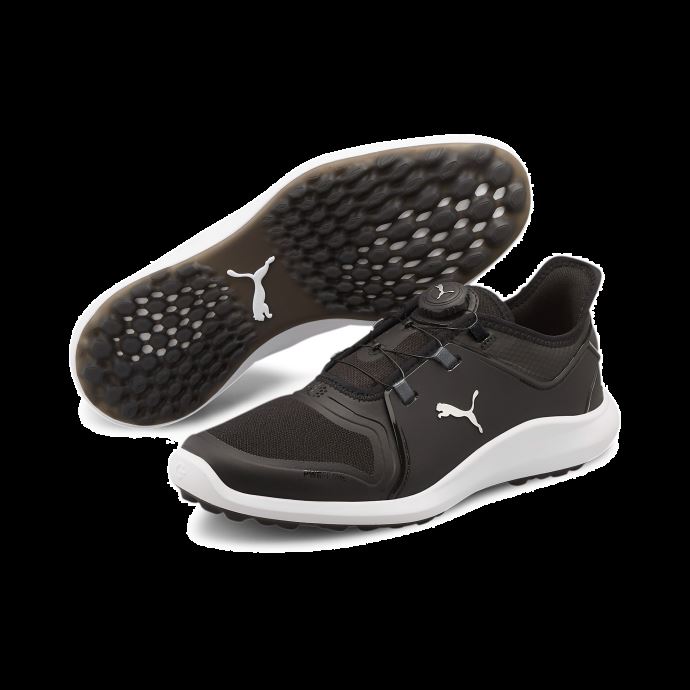 Puma Canada Chaussures De Golf Pour Hommes Ignite Fasten8 Disc Noir-argent-blanc