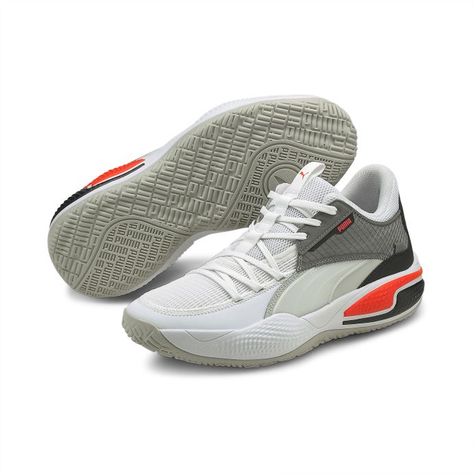 Puma Canada Blanc-nrgy Rouge Chaussures De Basket-ball Court Rider