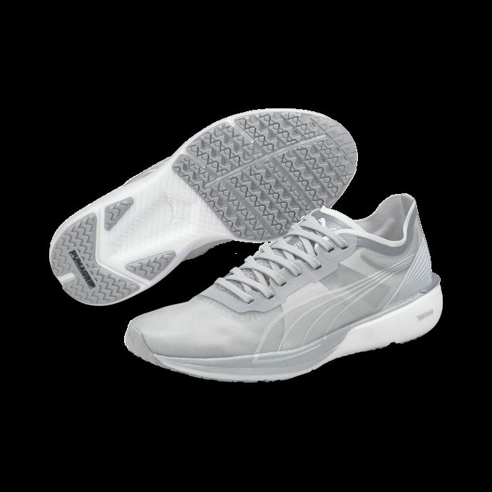 Puma Canada Liberate Nitro Cooladapt Blanc-gris Violet-argent Chaussures De Course Pour Femmes
