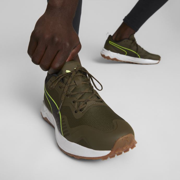 Meilleures Chaussures De Course En Mousse Xterra Deep Olive-lime Squeeze Puma Canada
