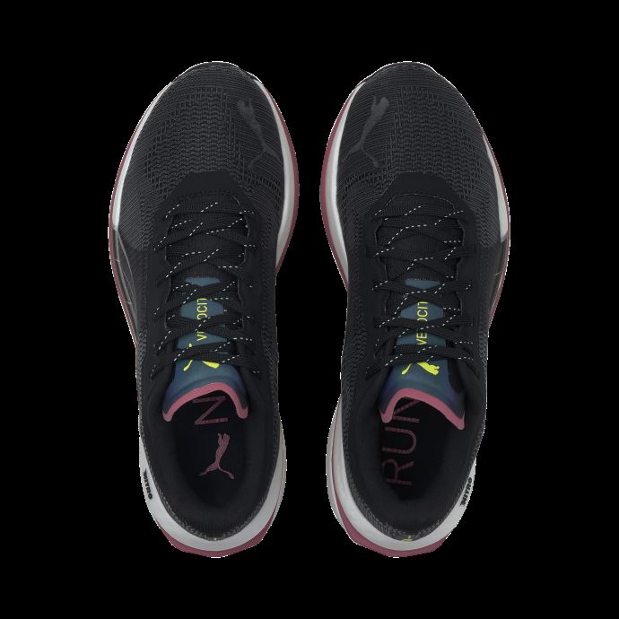 Puma Canada Velocity Nitro Wtr Chaussures De Course Pour Femmes Noir-argent-jaune Lueur
