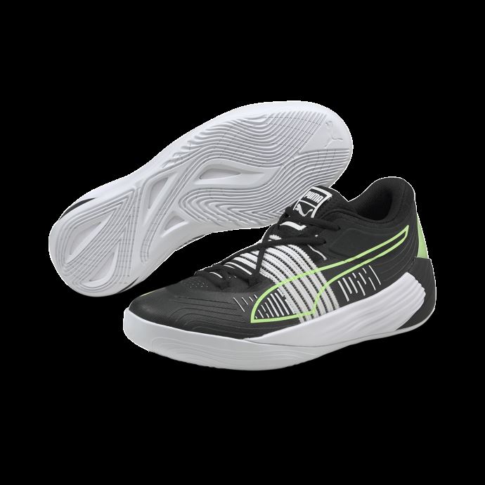Puma Canada Fusion Nitro Chaussures De Basket Noir-vert éblouissant