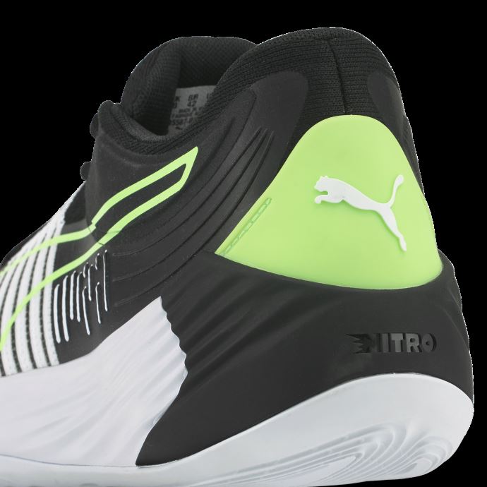 Puma Canada Fusion Nitro Chaussures De Basket Noir-vert éblouissant
