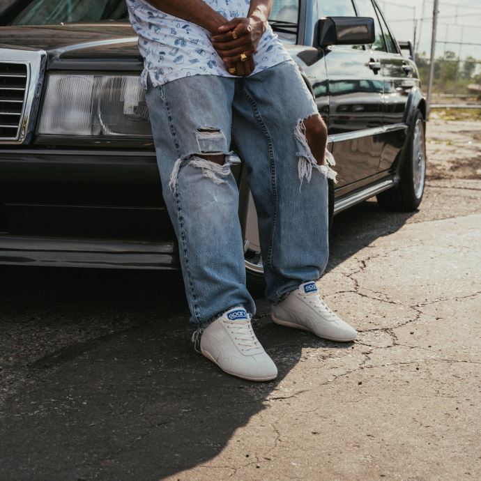 Puma Canada X Sparco Speedcat Og Chaussures De Conduite Blanc-whisper Blanc
