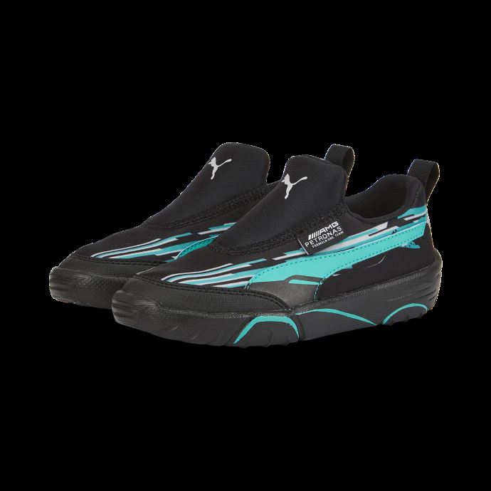 Mercedes-amg Petronas Formule 1 Bao Kart Motorsport Chaussures Enfants Puma Canada Noir-spectra Vert-noir