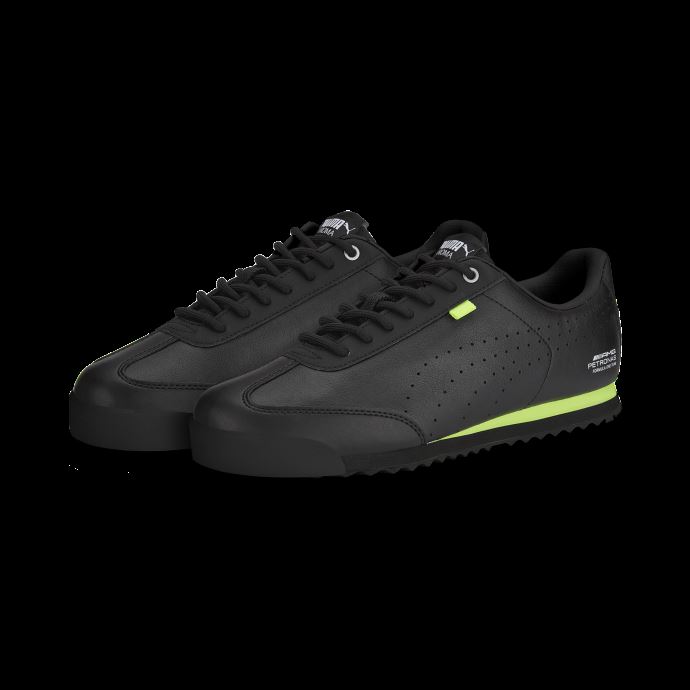 Puma Canada Mercedes-amg Petronas Roma Via Chaussures De Sport Automobile Perforées Pomme Pétillante Noire