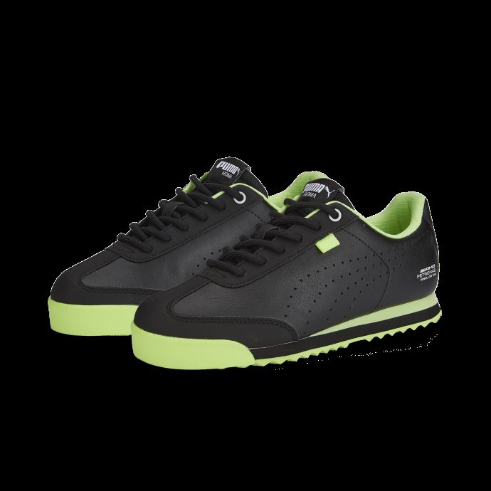 Mercedes-amg Petronas F1 Roma Via Chaussures De Sport Automobile Perforées Grands Enfants Puma Canada Pomme Noire-pétillante