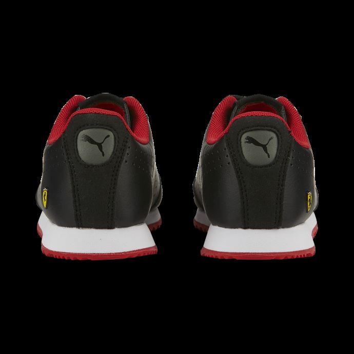 Puma Canada Scuderia Ferrari Roma Noir-blanc Via Des Chaussures De Sport Automobile Perforées Pour Petits Enfants
