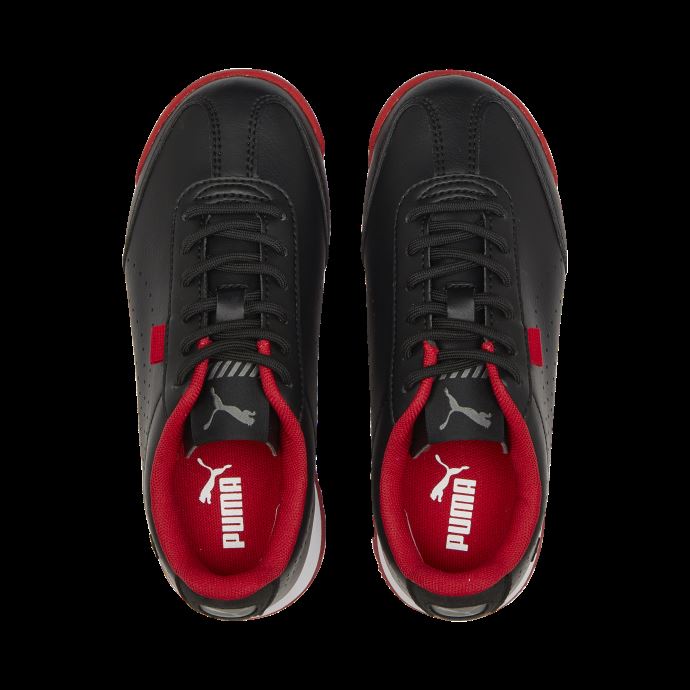 Puma Canada Scuderia Ferrari Roma Noir-blanc Via Des Chaussures De Sport Automobile Perforées Pour Petits Enfants
