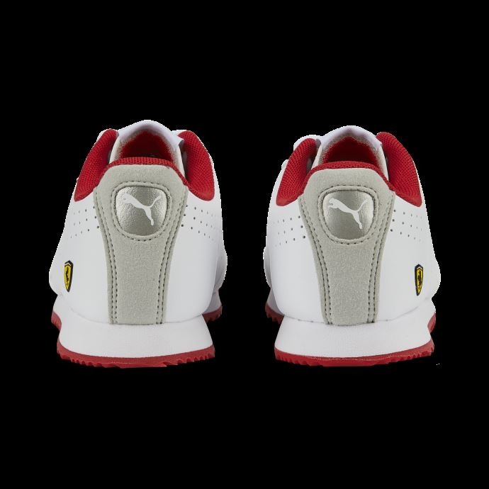Blanc-blanc Puma Canada Scuderia Ferrari Roma Via Des Chaussures De Sport Automobile Perforées Pour Petits Enfants
