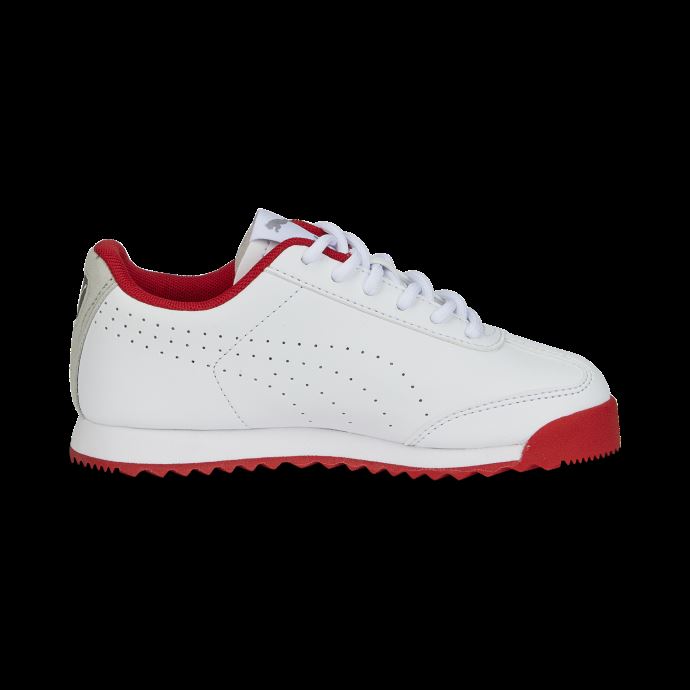 Blanc-blanc Puma Canada Scuderia Ferrari Roma Via Des Chaussures De Sport Automobile Perforées Pour Petits Enfants
