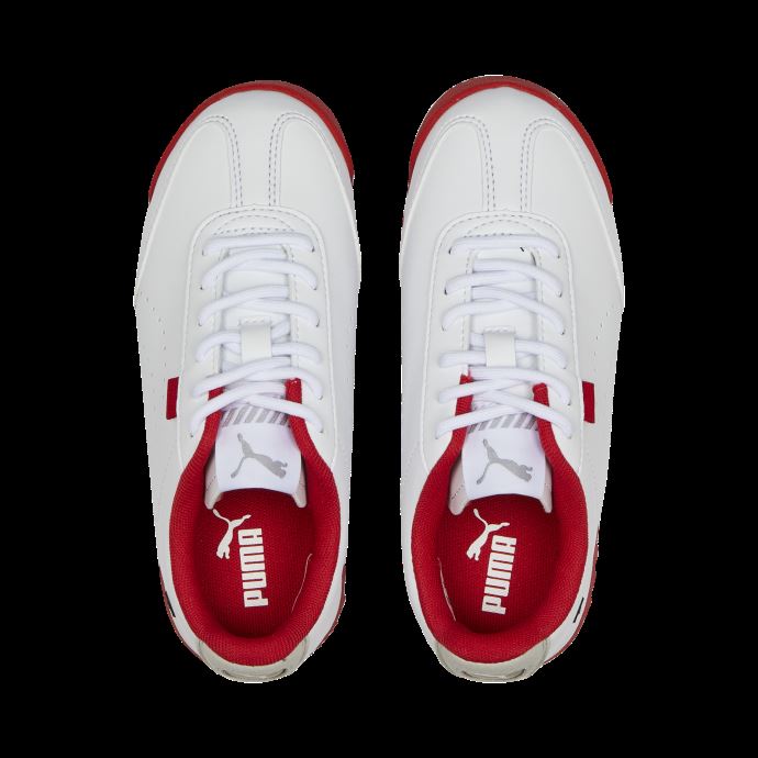 Blanc-blanc Puma Canada Scuderia Ferrari Roma Via Des Chaussures De Sport Automobile Perforées Pour Petits Enfants
