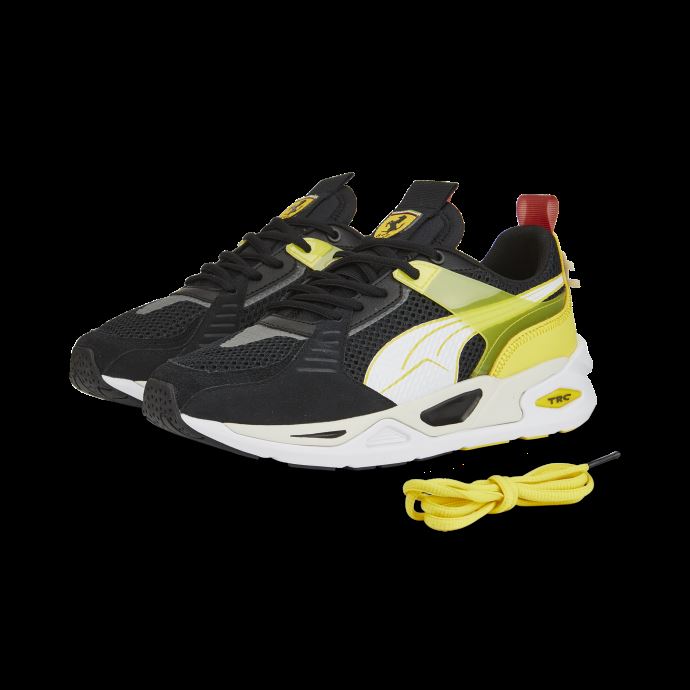 Puma Canada Scuderia Ferrari Trc Blaze Motorsport Chaussures Noir-blanc-jaune Flamboyant
