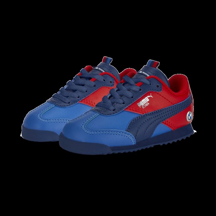 Puma Canada Bmw M Motorsport Roma Via Chaussures De Sport Automobile Pour Tout-petits Bleu Fort-rouge Ardent