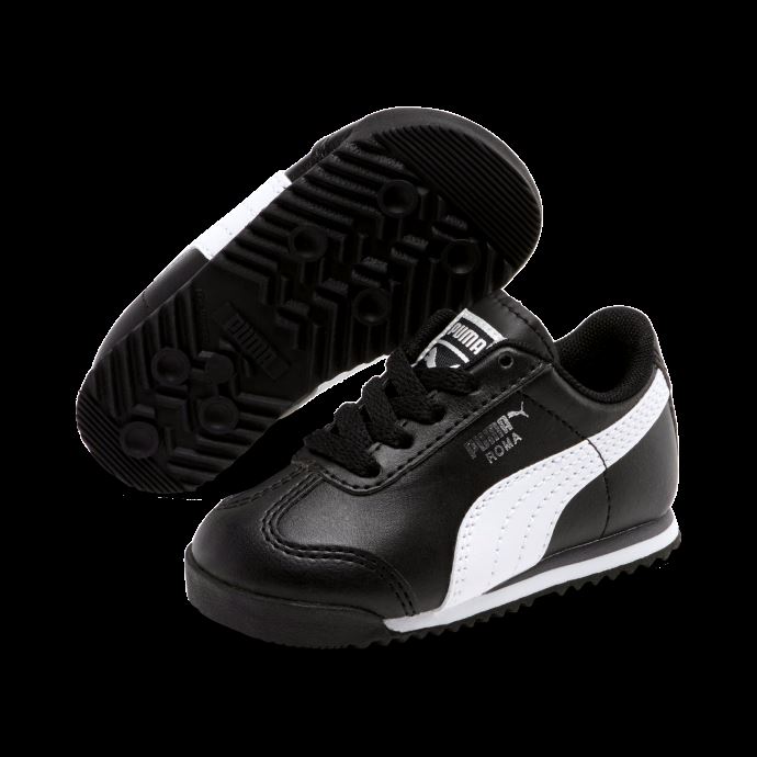 Chaussures Pour Tout-petits Roma Basic Noir-blanc-argent Puma Canada