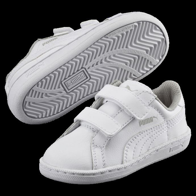Baskets Enfant Smash Leather V Ps Puma Canada Blanc-blanc
