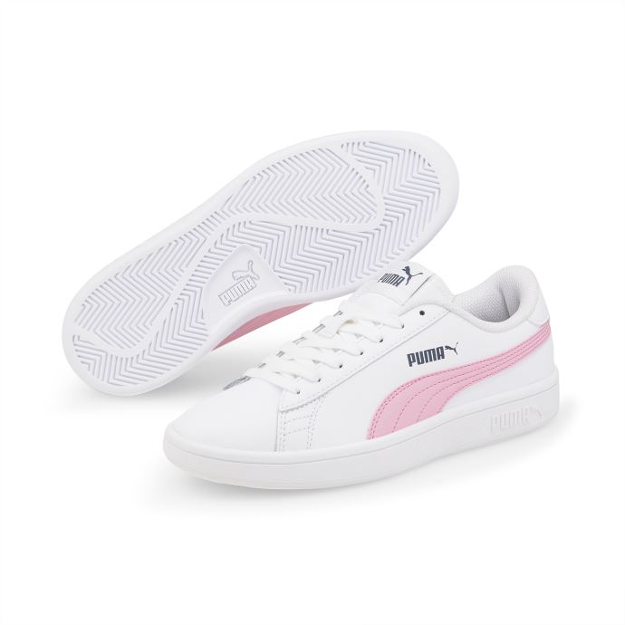 Baskets Puma Canada Smash V2 Pour Jeunes Blanc-rose Prisme