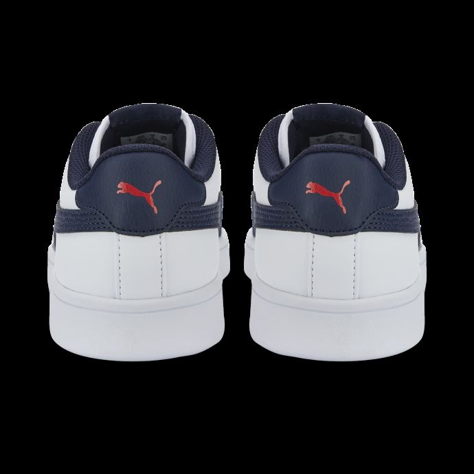 Puma Canada Smash V2 Baskets Pour Jeunes Blanc-capot-haut Risque Rouge
