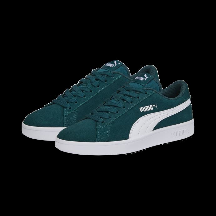 Baskets En Daim Smash V2 Varsity Vert-blanc Grand Enfant Puma Canada