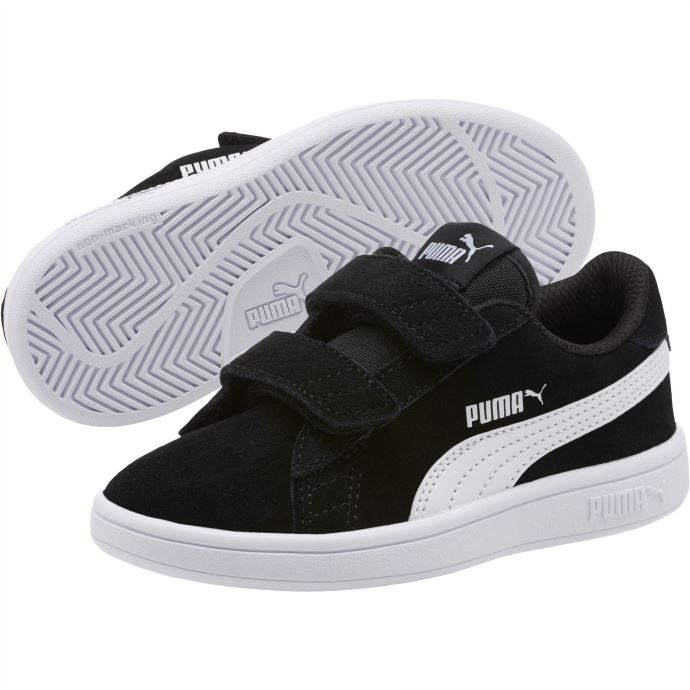 Baskets Enfant En Daim Smash V2 Puma Canada Noir-blanc