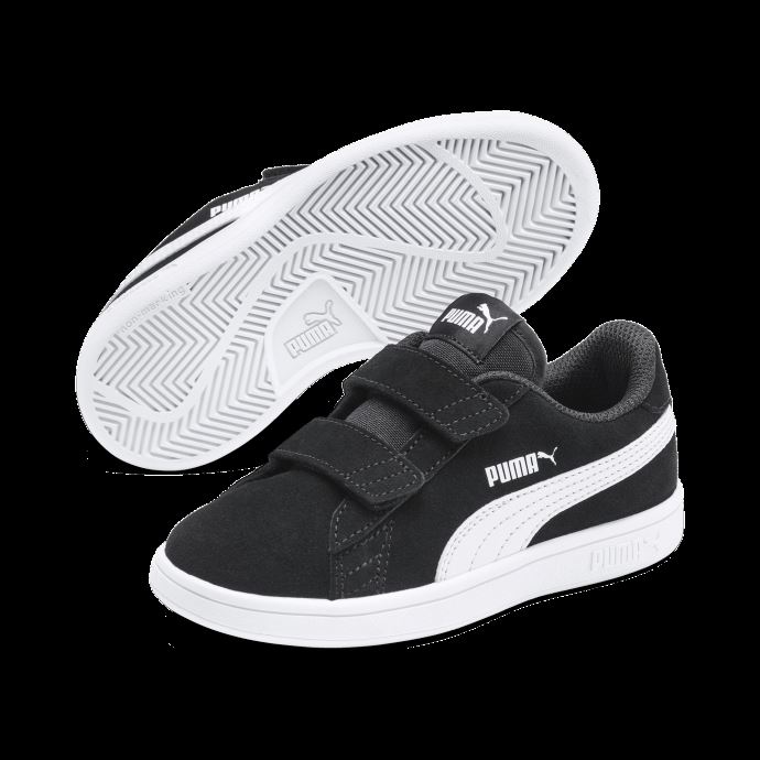 Baskets Enfant En Daim Smash V2 Puma Canada Noir-blanc