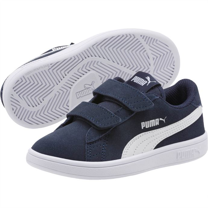 Baskets Smash V2 En Suède Pour Enfant Peacoat-white Puma Canada