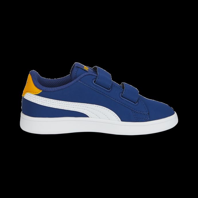 Puma Canada Smash V2 Buck Ac Chaussures Pour Petits Enfants Bleu Flamboyant-blanc-tangerine
