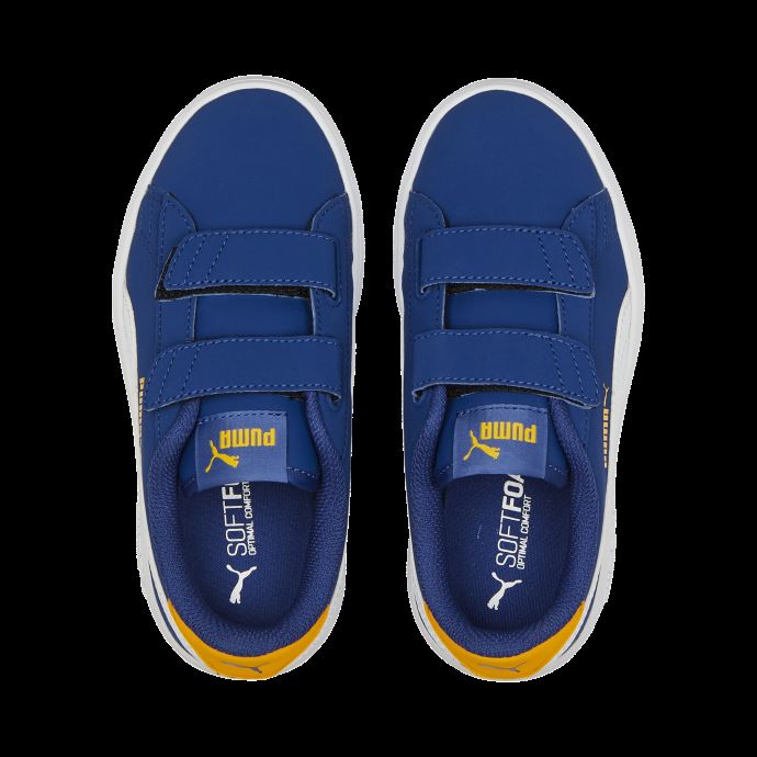 Puma Canada Smash V2 Buck Ac Chaussures Pour Petits Enfants Bleu Flamboyant-blanc-tangerine
