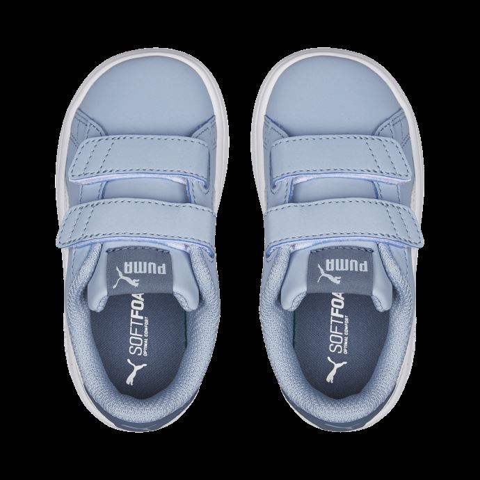 Puma Canada Smash V2 Buck V Baskets Pour Bébé Bleu Délavé-blanc-ciel Du Soir
