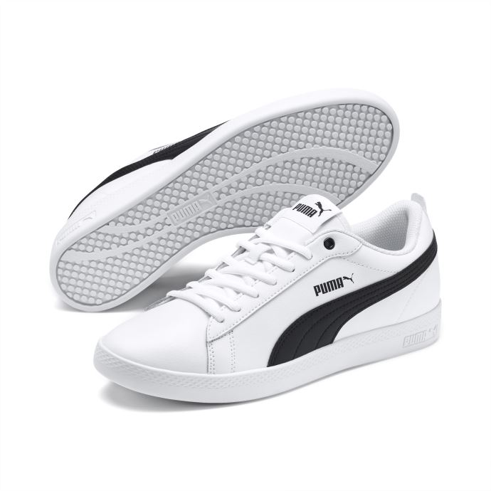 Baskets Puma Canada Smash V2 Cuir Femme Blanc-noir