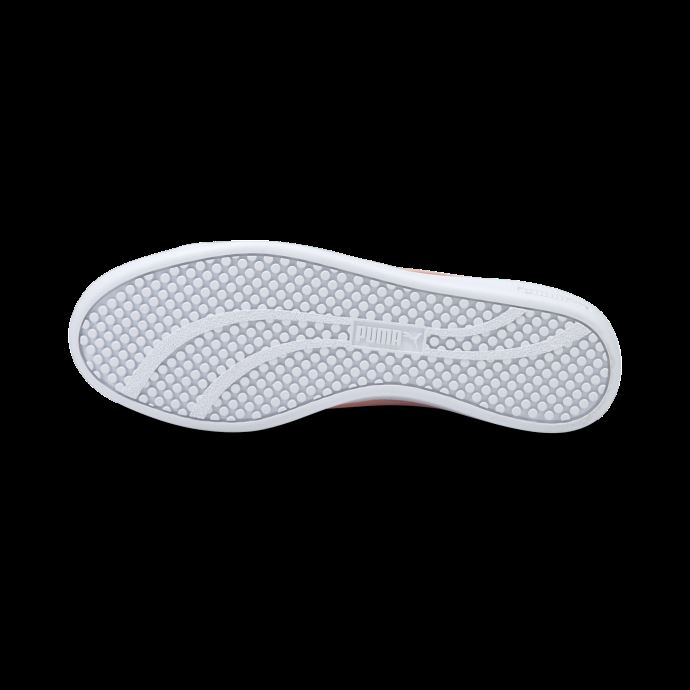 Baskets Puma Canada Smash V2 En Cuir Blanc-abricot Blush-noir Pour Femmes
