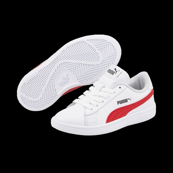 Baskets Puma Canada Smash V2 L Pour Enfants Blanc à Haut Risque Rouge