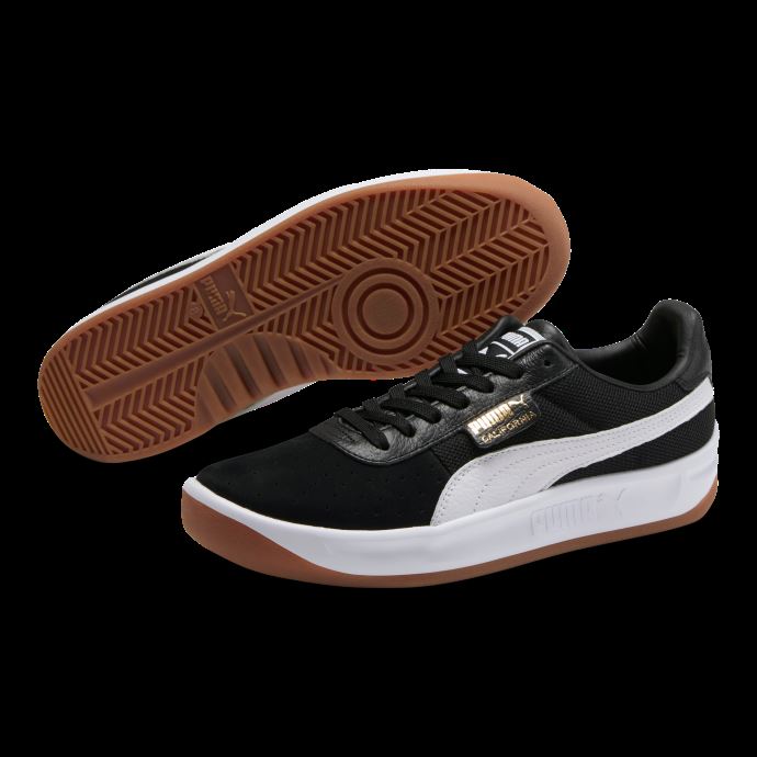 Puma Canada Noir-blanc-team Or California Baskets Décontractées Pour Hommes