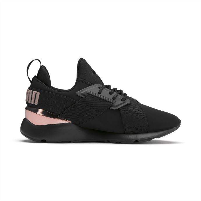 Basket Puma Canada Muse Metal Noir Et Or Rose Pour Femme
