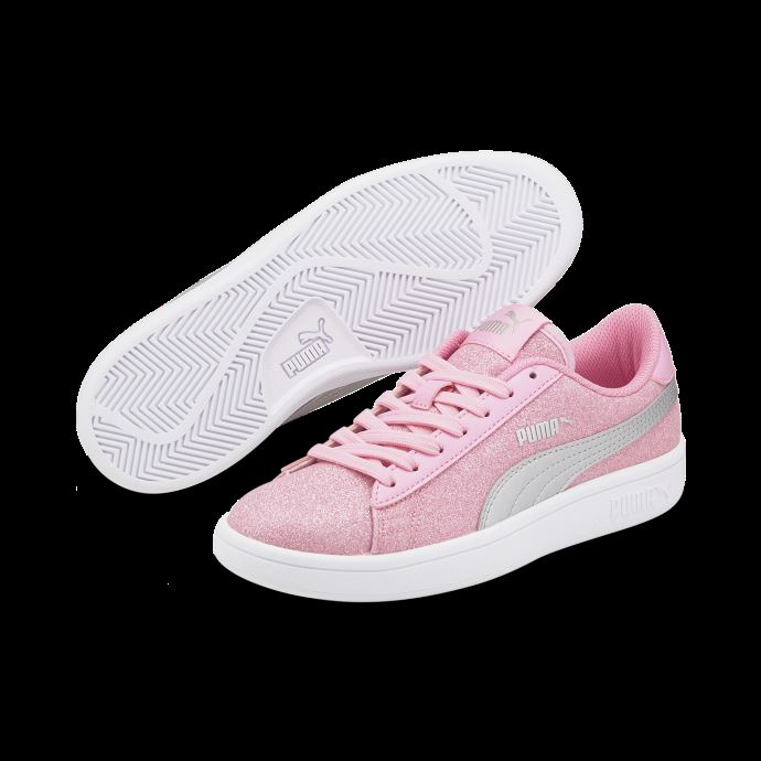 Puma Canada Smash V2 Glitz Glam Baskets Jeunesse Prisme Rose-argent