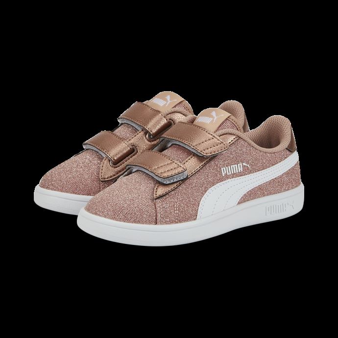Puma Canada Smash V2 Glitz Glam Baskets Enfant Or Rose-blanc