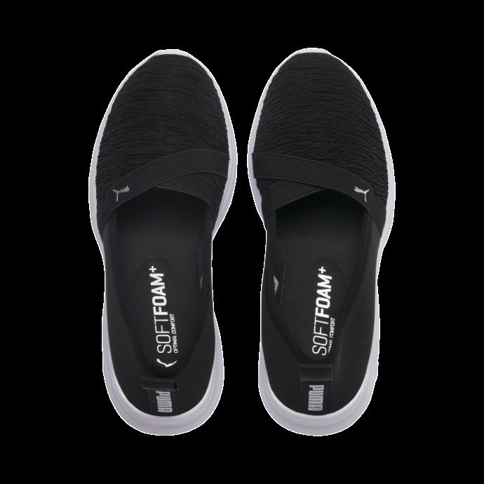 Baskets Adelina Slip-on Pour Femmes Noir-argent Puma Canada
