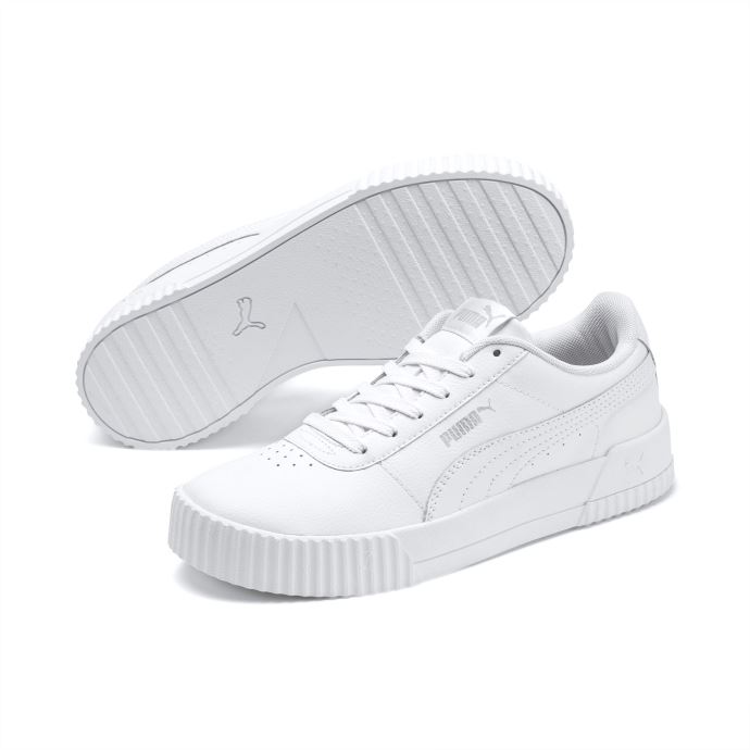 Basket Puma Canada Carina Cuir Femme Blanc-blanc-argent