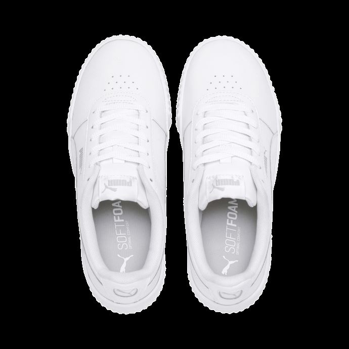 Puma Canada Baskets Femme Cuir Carina Blanc-blanc-argent

